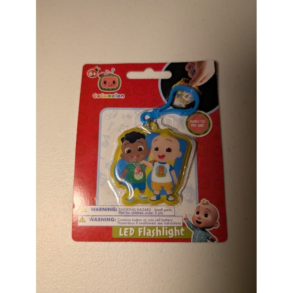 CoComelon LED Flashlight Keychain Kids Light Up Toy JJ & Friends Clip-On New - Picture 1 of 2